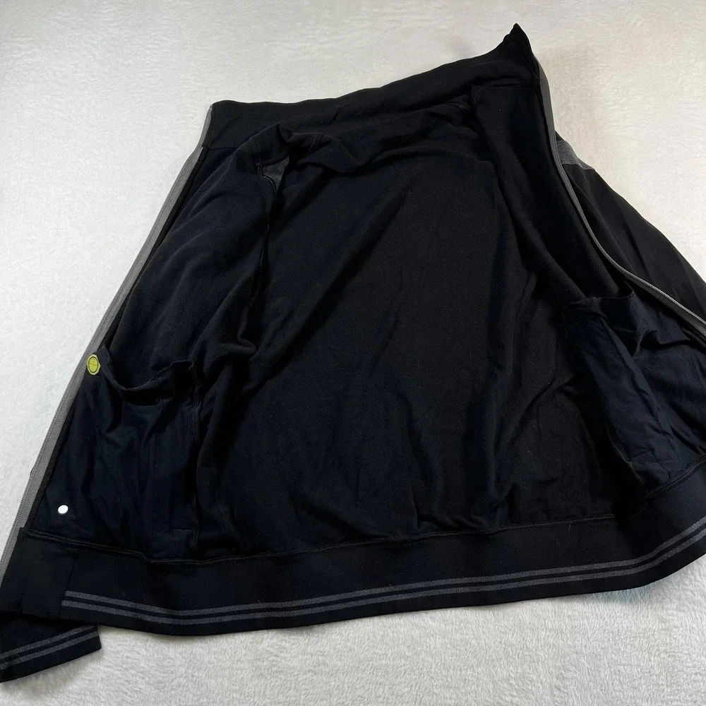 Lululemon Kung Fu Track Jacket Mens‎ Large Black Gray Full Zip Athletic